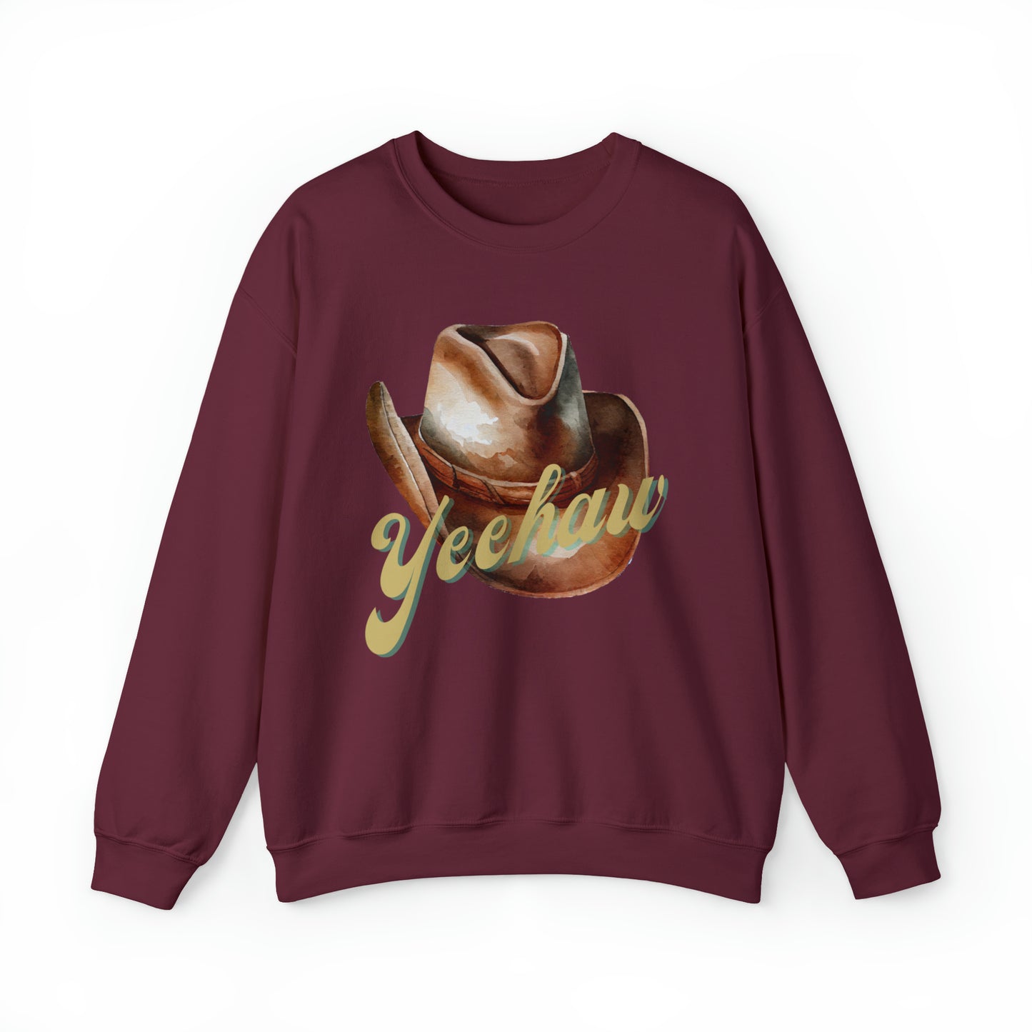 Western Sweatshirt, Yeehaw Sweatshirt for Women, Crewneck Sweatshirt with Cowboy Hat