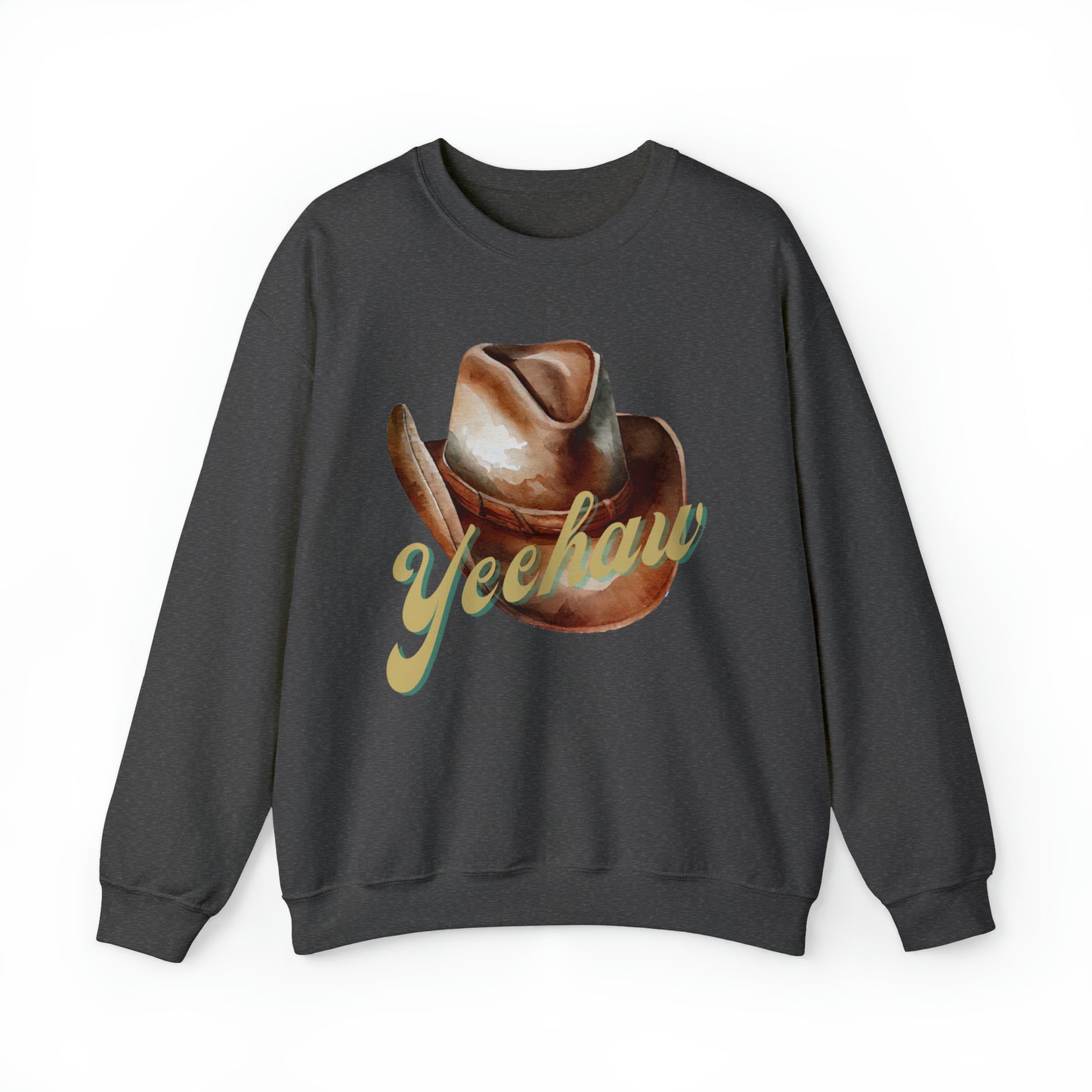 Western Sweatshirt, Yeehaw Sweatshirt for Women, Crewneck Sweatshirt with Cowboy Hat