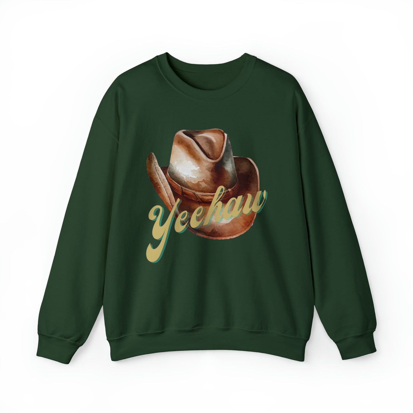 Western Sweatshirt, Yeehaw Sweatshirt for Women, Crewneck Sweatshirt with Cowboy Hat