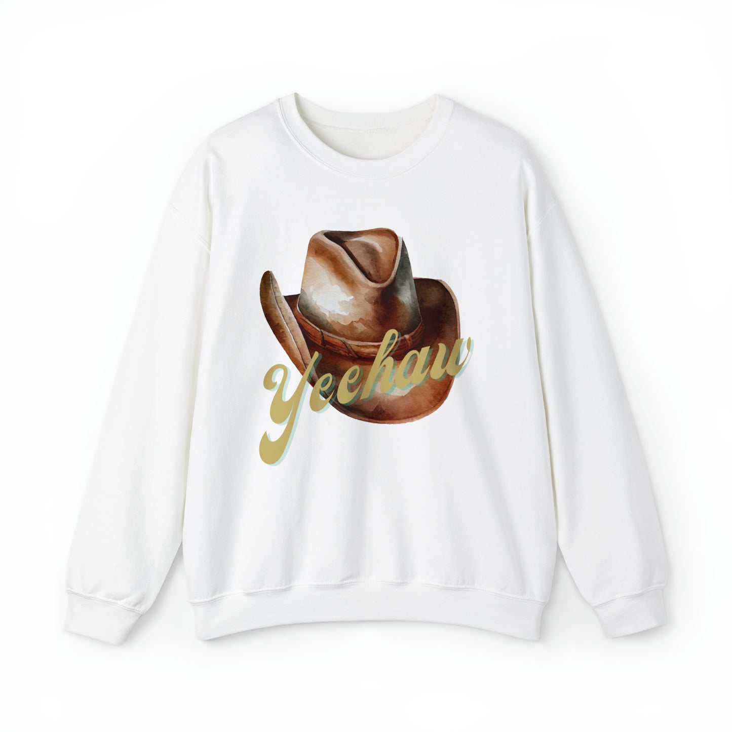 Western Sweatshirt, Yeehaw Sweatshirt for Women, Crewneck Sweatshirt with Cowboy Hat