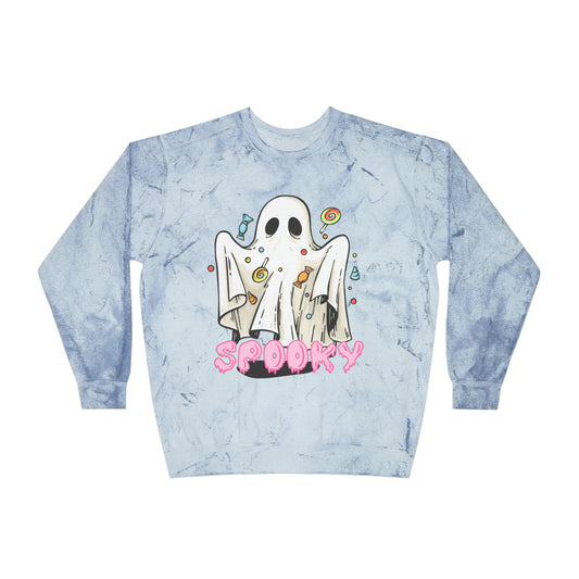 Spooky Cute Ghost Halloween Color Blast Crewneck Sweatshirt