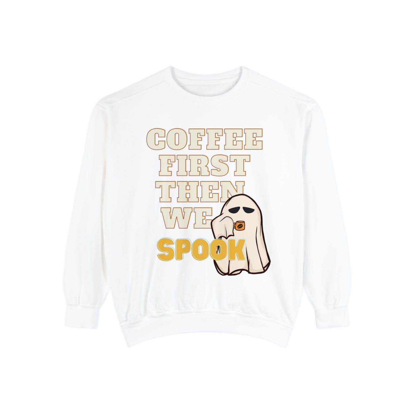 Coffee First Cute Ghost Sweatshirt