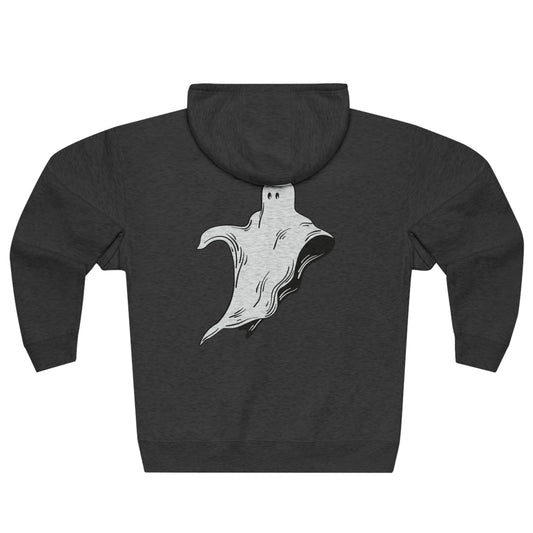 Halloween Ghost Hoodie Unisex Premium Full Zip Sweatshirt