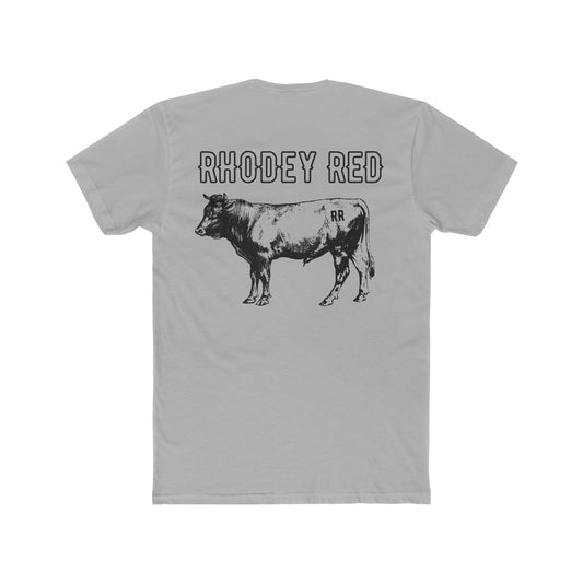 Farm Life Cow Shirt Rhodey Red Rustic Men's Cotton Crew Tee