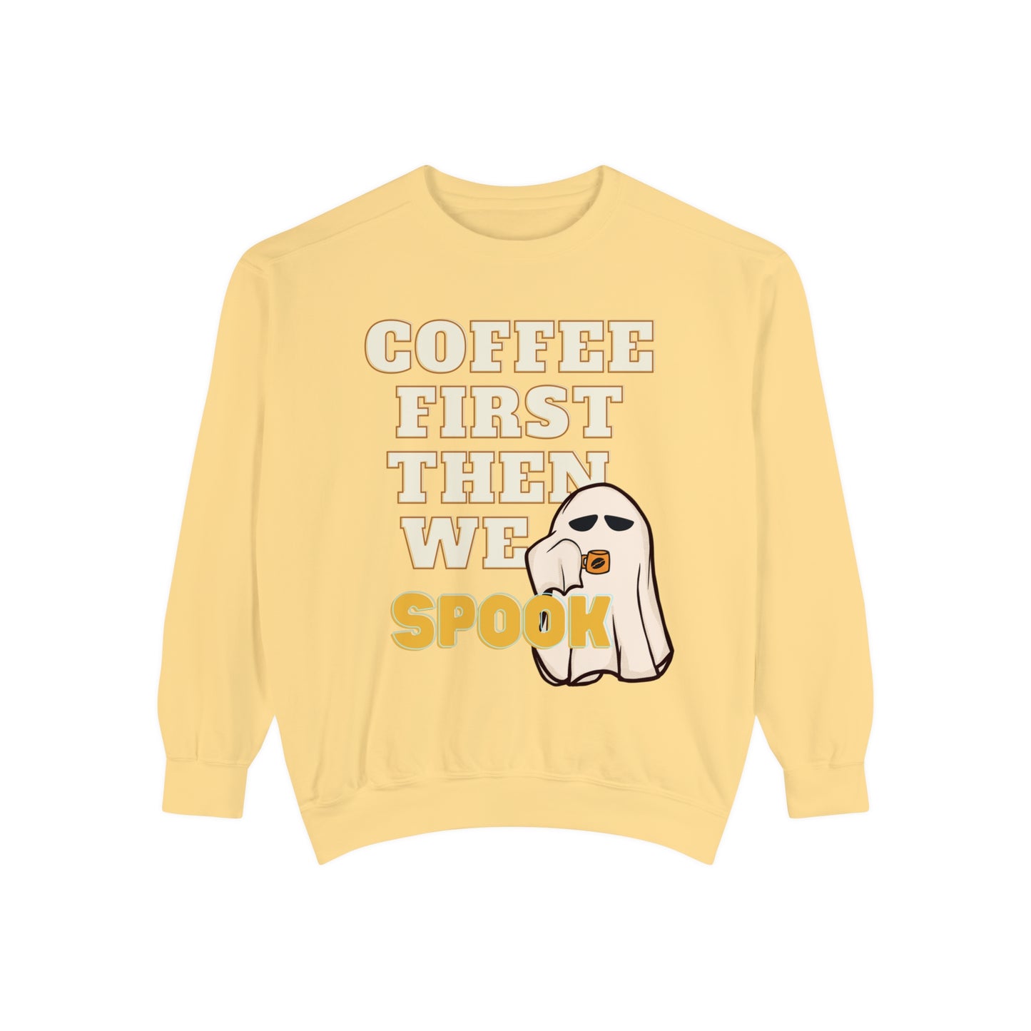 Coffee First Cute Ghost Sweatshirt