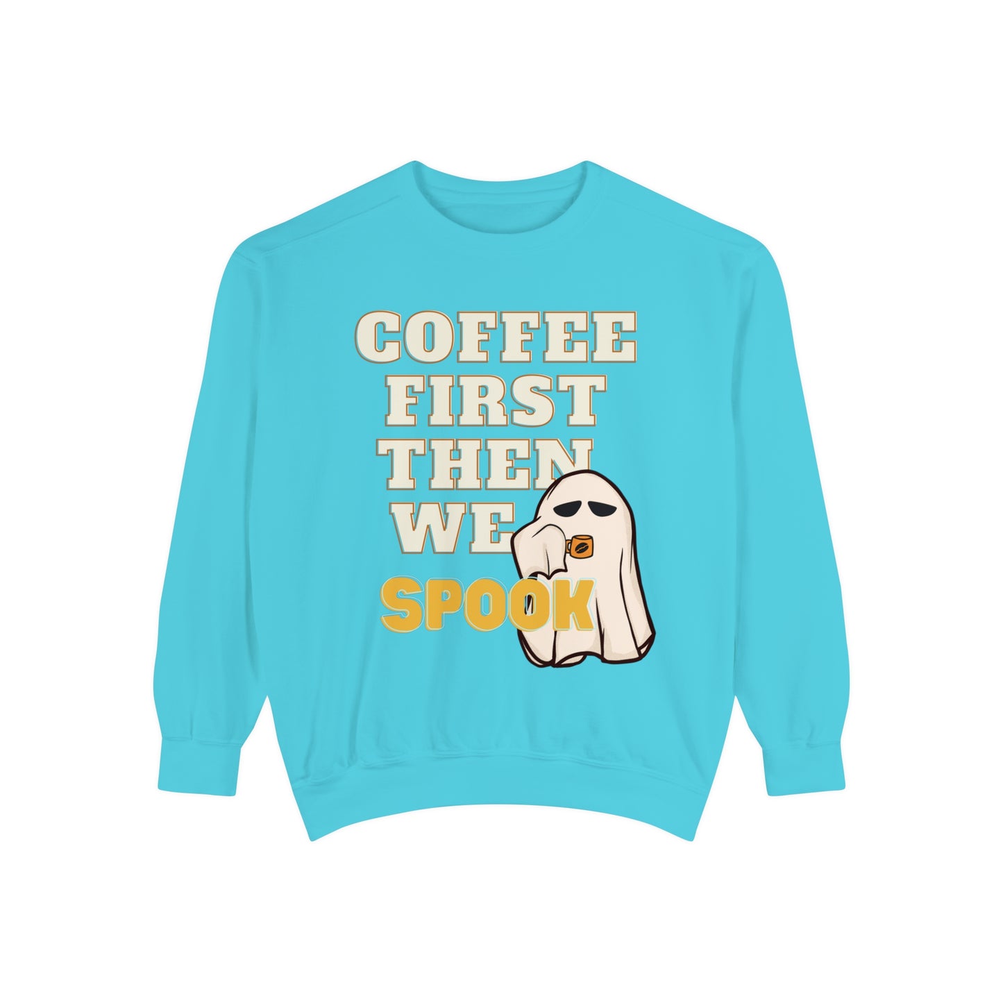 Coffee First Cute Ghost Sweatshirt