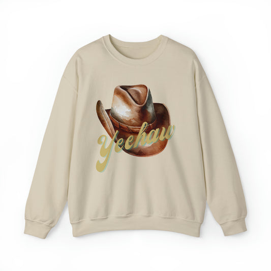 Western Sweatshirt, Yeehaw Sweatshirt for Women, Crewneck Sweatshirt with Cowboy Hat