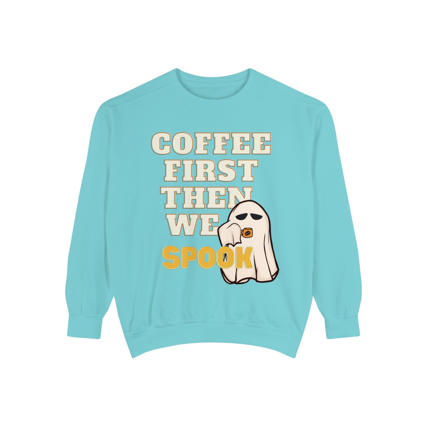 Coffee First Cute Ghost Sweatshirt